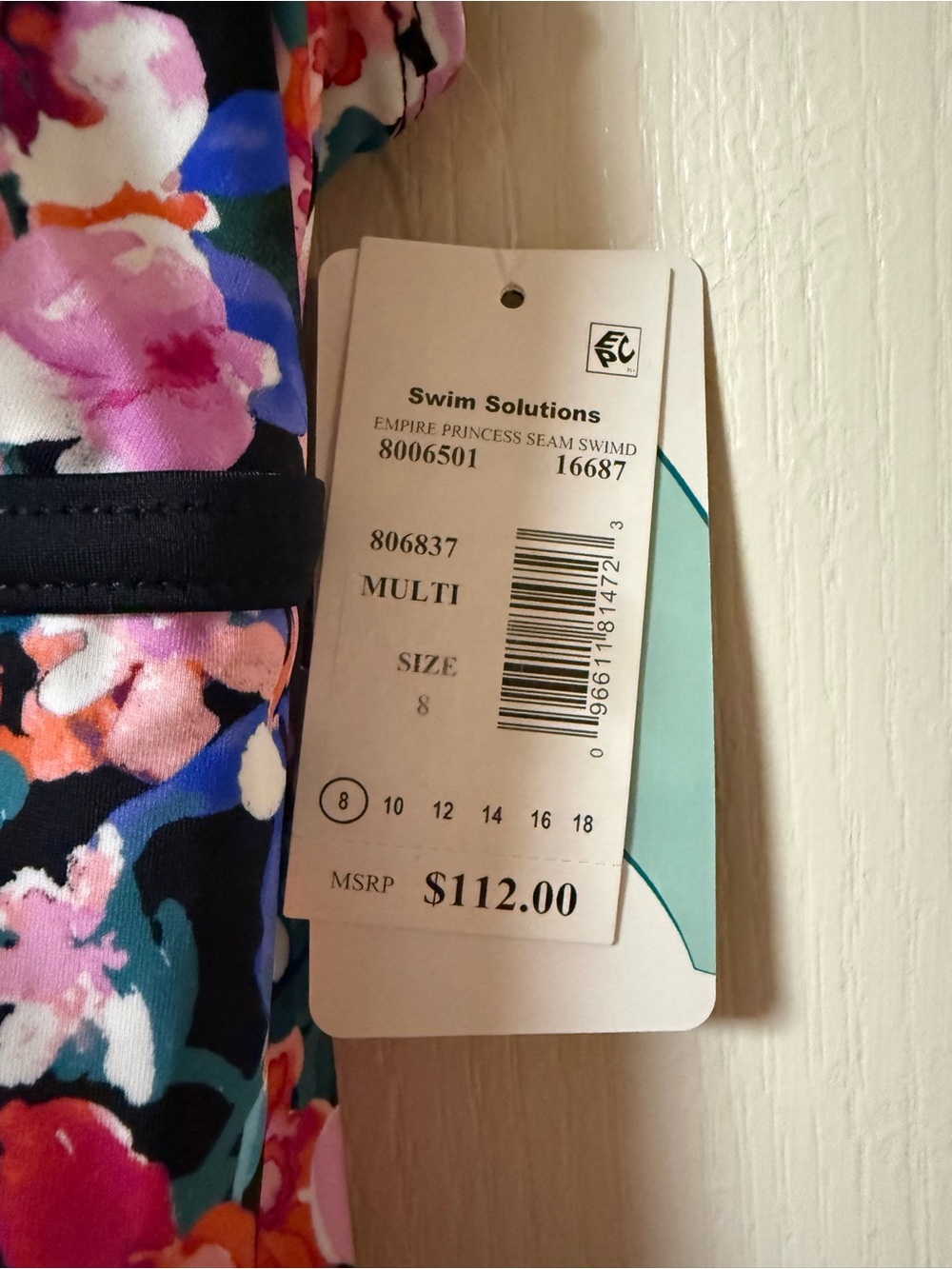 Swim Solutions Multi-Color Floral Swimsuit - Picture 4 of 8